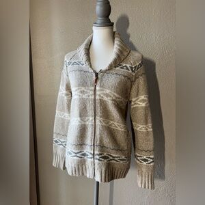 Eddie Bauer Cable Knit  Cardigan full Zip size Small